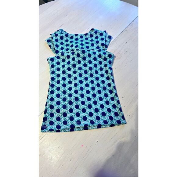 ATHROPOLOGIE MAEVE GREEN BLUE DOT OFF THE SHOULDER TANK CROP TOP XXS - Picture 7 of 9